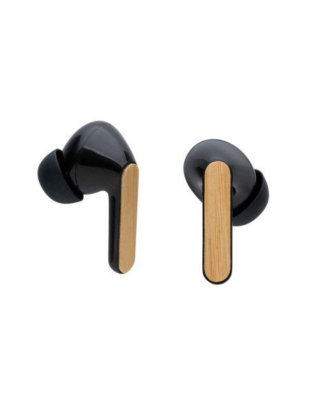 Auricolari TWS in plastica riciclata RCS e bambù Auricolari TWS in plastica riciclata RCS e bambù
